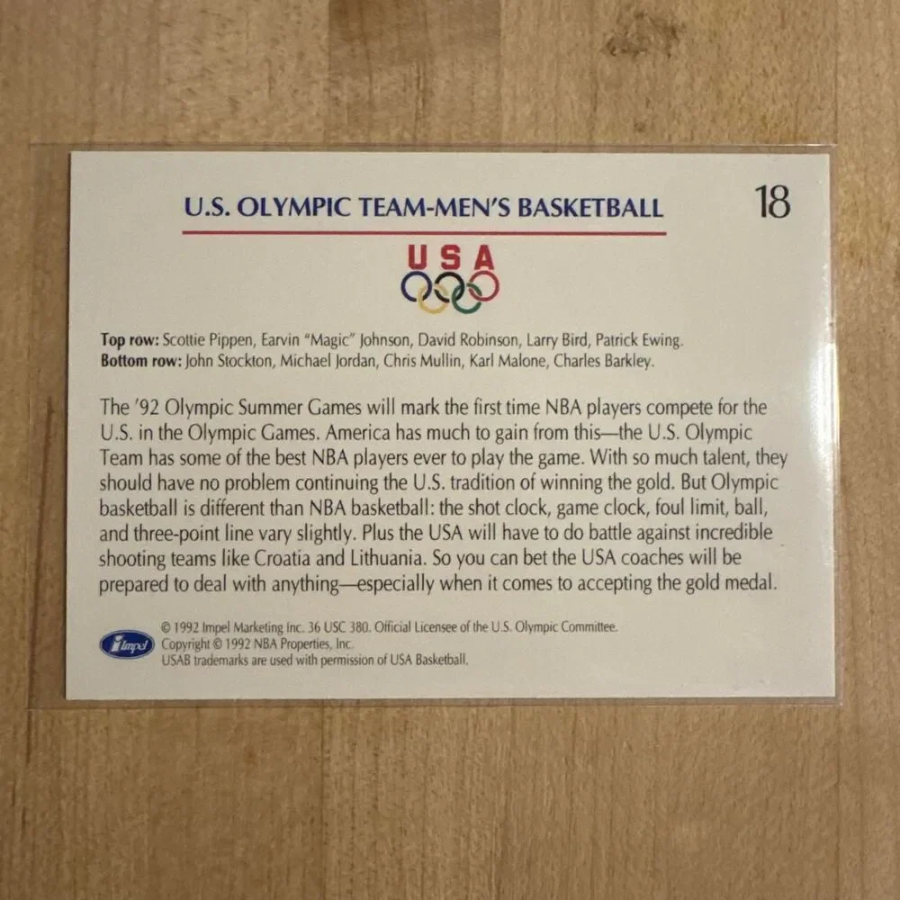 1992 Dream Team US Olympic Basketball Card